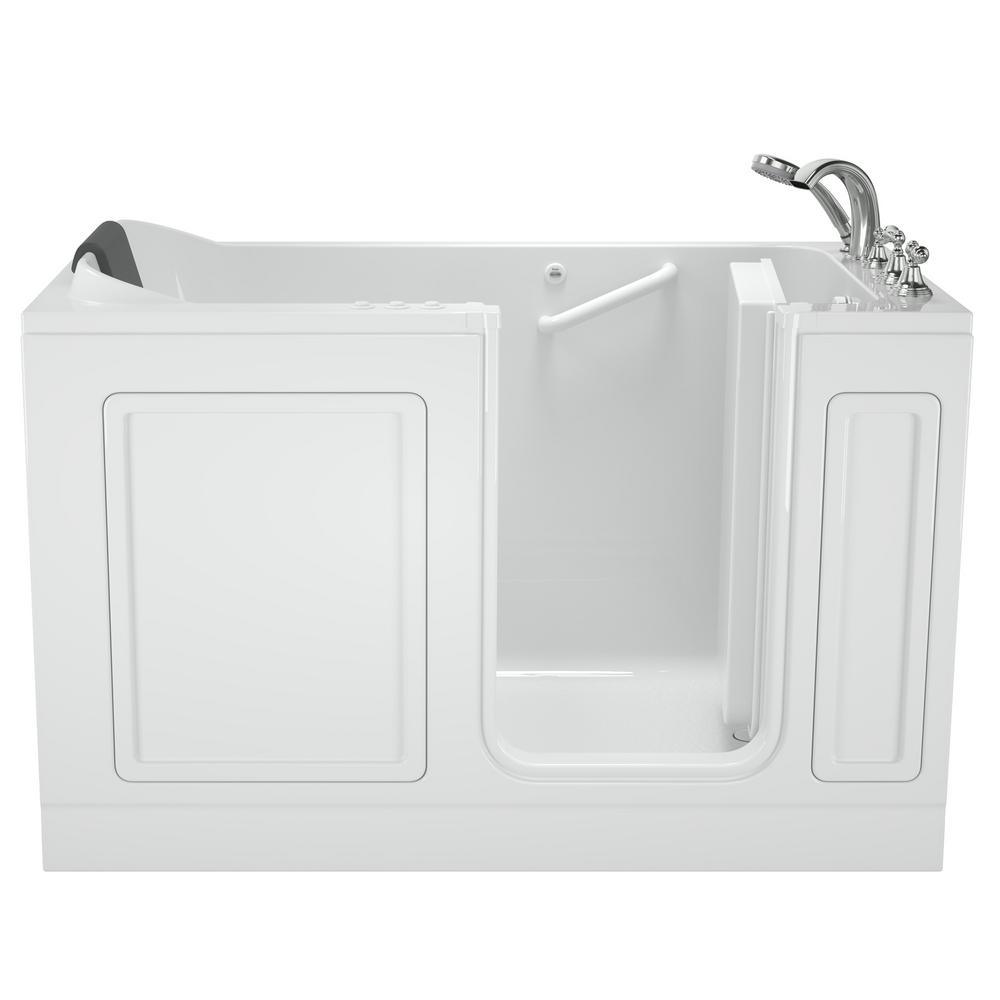 Acrylic Luxury 60 in. Right Hand Walk-In Whirlpool and Air Bathtub in White - Super Arbor