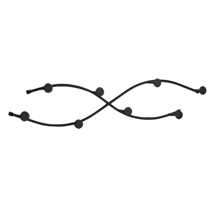 Sweep 8-Hook Double Wall Mount Rack in Black
