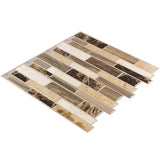 Peel&Stick Mosaics Peel and Stick Mosaics Grey Mist 10-in x 10-in Glossy Composite Linear Mosaic Peel & Stick Tile