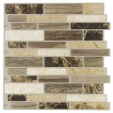 Peel&Stick Mosaics Verona Beige 10-in x 10-in Glossy Composite Linear Mosaic Peel & Stick Tile