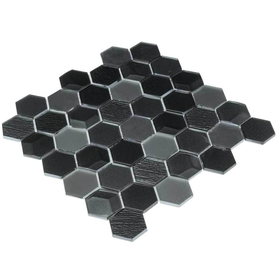 Elida Ceramica Skylight Hex 12-in x 12-in Glossy Glass Mosaic Wall Tile - Super Arbor