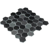 Elida Ceramica Skylight Hex 12-in x 12-in Glossy Glass Mosaic Wall Tile - Super Arbor