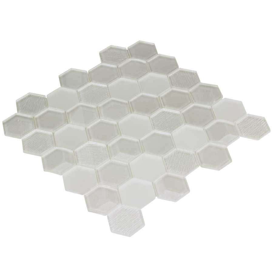 Elida Ceramica Skylight Hex 12-in x 12-in Glossy Glass Mosaic Wall Tile - Super Arbor