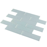 Elida Ceramica Moonlight Subway 12-in x 12-in Glossy Glass Mosaic Wall Tile - Super Arbor
