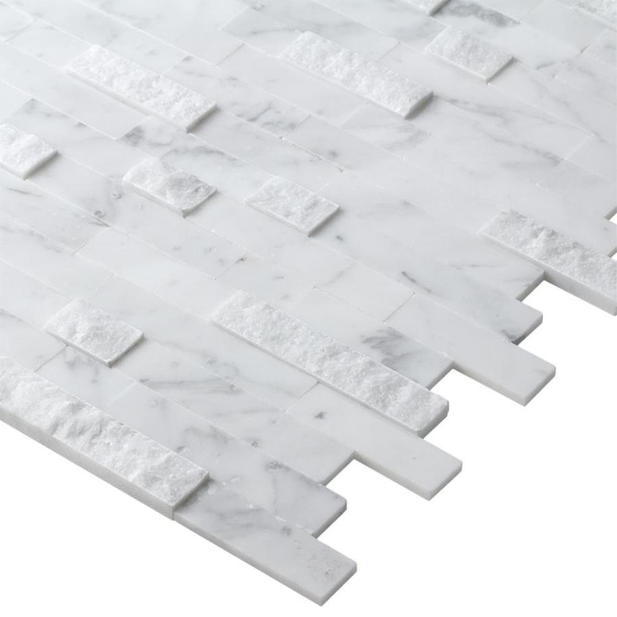 Peel&Stick Mosaics Peel and Stick Stacked Travertine 12-in x 12-in Multi-Finish Natural Stone Travertine Linear Mosaic Peel & Stick Tile