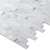 Peel&Stick Mosaics Peel and Stick Stacked Travertine 12-in x 12-in Multi-Finish Natural Stone Travertine Linear Mosaic Peel & Stick Tile