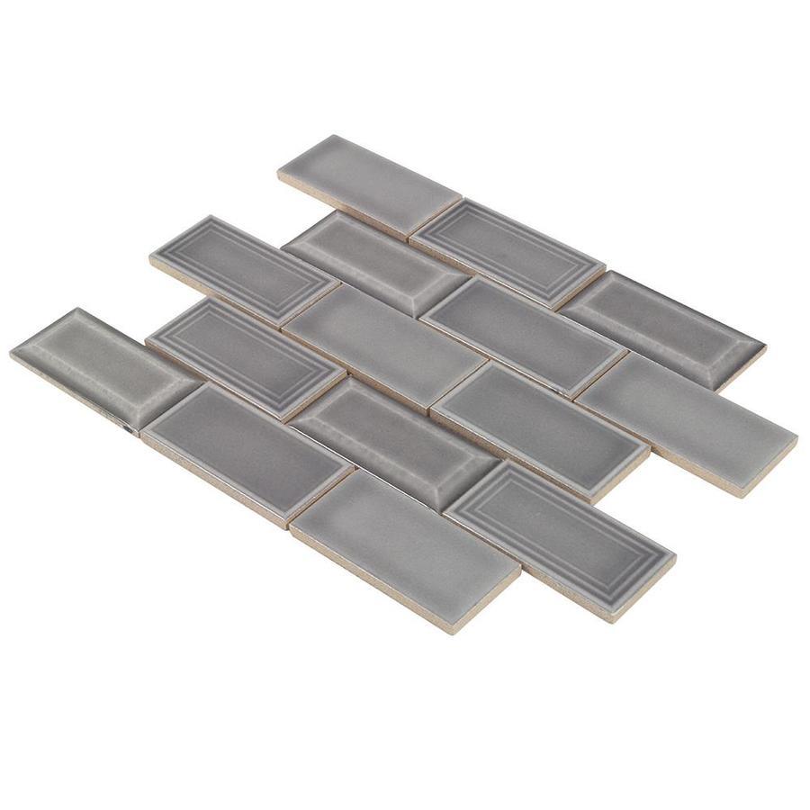Boutique Ceramic Boutique Gray 11-in x 13-in Glazed Ceramic Brick Subway Wall Tile - Super Arbor