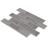 Boutique Ceramic Boutique Gray 11-in x 13-in Glazed Ceramic Brick Subway Wall Tile - Super Arbor