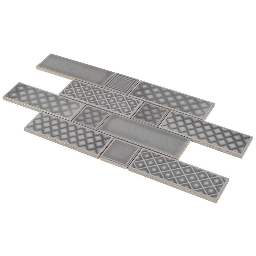 Boutique Ceramic Boutique White 9-in x 15-in Glazed Ceramic Brick Mosaic Wall Tile - Super Arbor