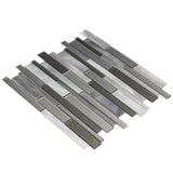 Elida Ceramica Coquina Ridge 12-in x 12-in Multi-Finish Glass/Metal Linear Mosaic Wall Tile - Super Arbor