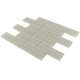 Elida Ceramica 2x6 Super White Mos Glass 12-in x 12-in Glossy Glass Brick Mosaic Wall Tile - Super Arbor
