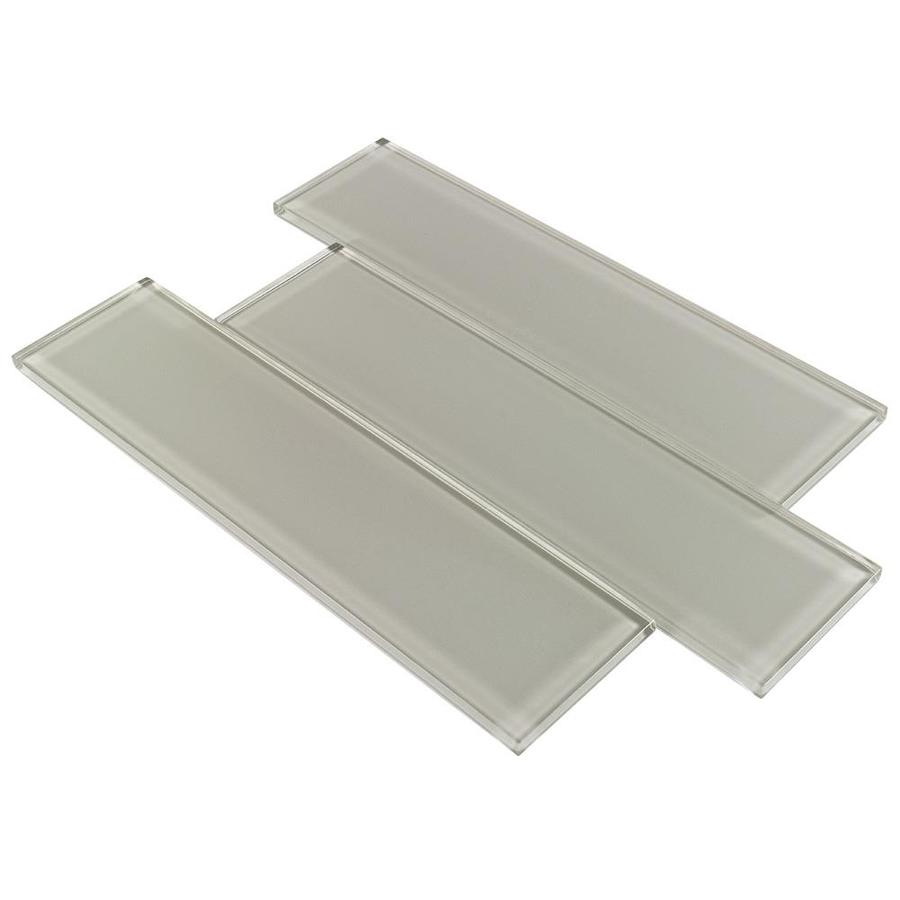 Elida Ceramica 3x12 Super White Glass 3-in x 12-in Glossy Glass Subway Wall Tile