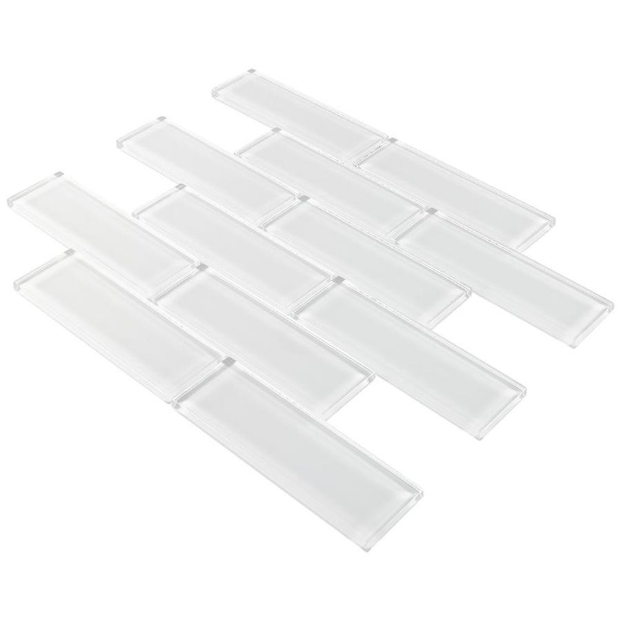 Elida Ceramica Gray 12-in x 12-in Glossy Glass Brick Subway Wall Tile - Super Arbor