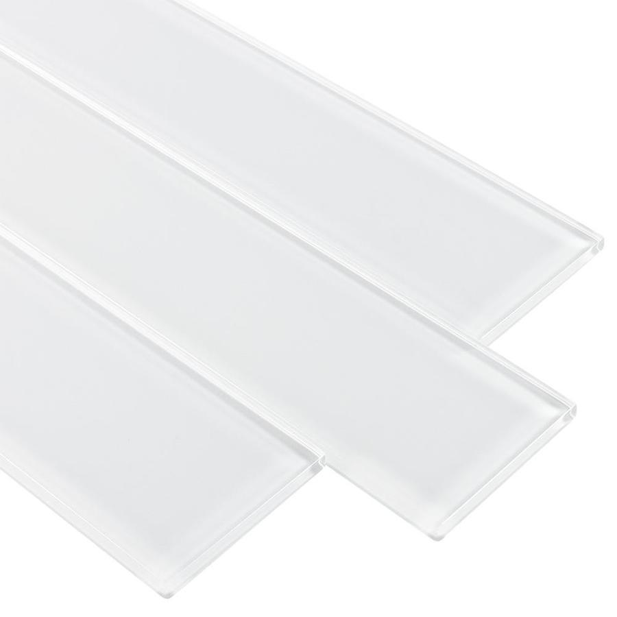 Elida Ceramica 3x12 Super White Glass 3-in x 12-in Glossy Glass Subway Wall Tile
