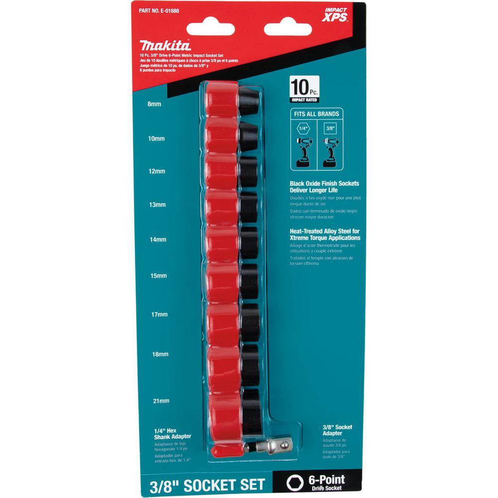 IMPACT XPS Socket Set Metric with Standard SA (10-Piece) - Super Arbor