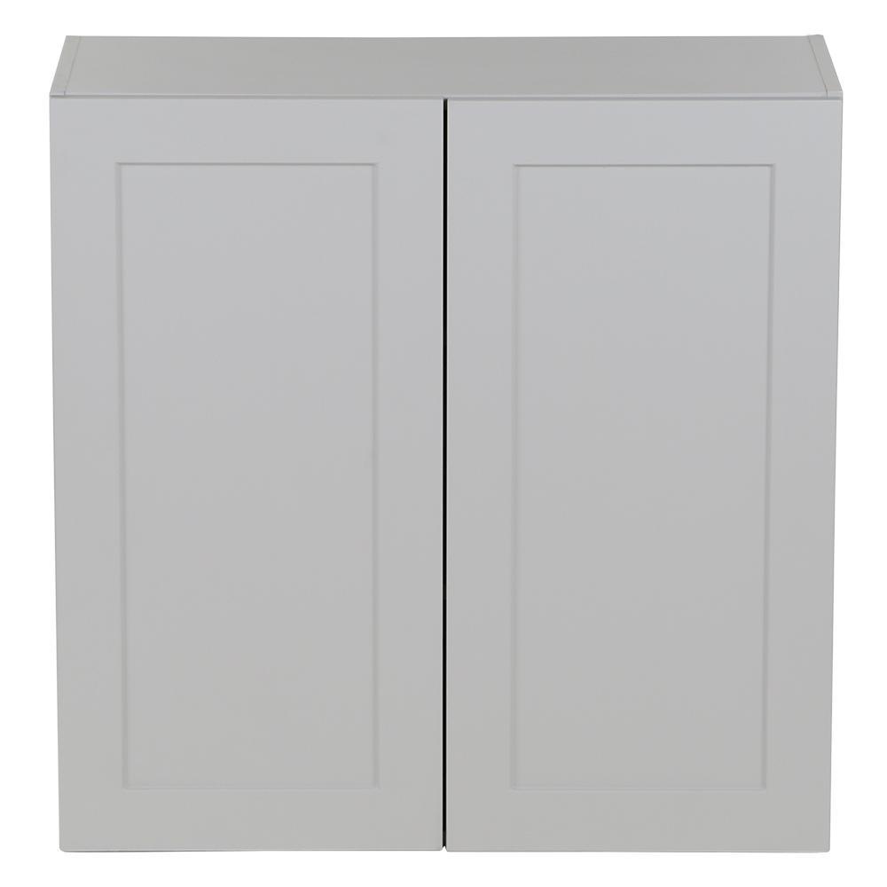 Cambridge Shaker Assembled 30x42x12.5 in. Wall Cabinet with 2 Soft Close Doors in White - Super Arbor