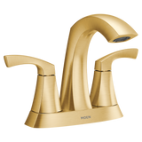 Moen Lindor Spot Resist Brushed Nickel 2‑Handle 4‑in Centerset WaterSense Bathroom Sink Faucet with Drain