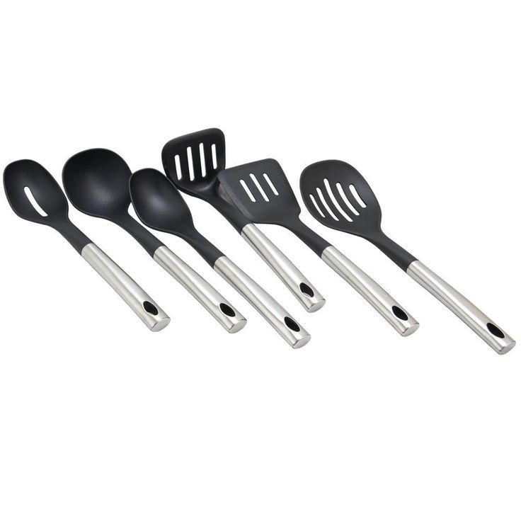 Nylon Set in Black, Kitchen Tools (Set of 6)