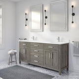 Kali 72 in. W x 22 in. D Bath Vanity in Gray ENGRD Stone Vanity Top in White with White Basin Power Bar and Organizer