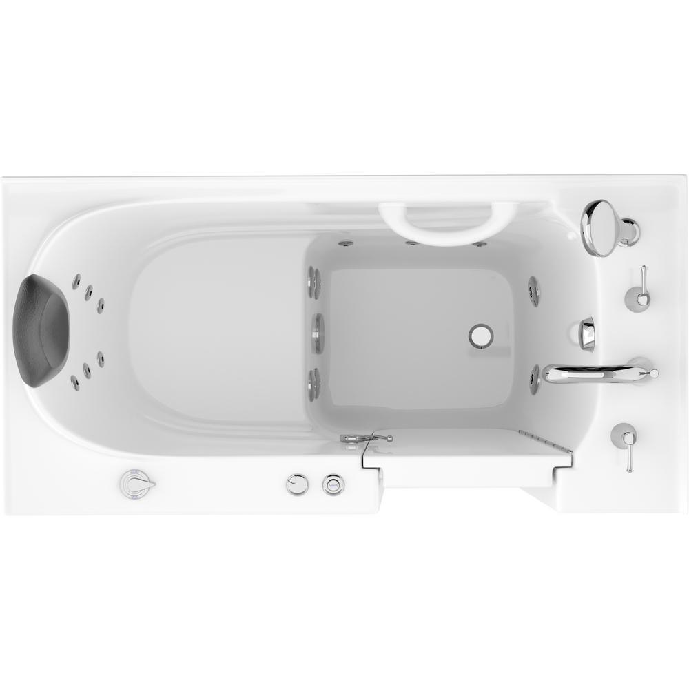 Safe Premier 52.75 in. x 60 in. x 26 in. Right Drain Walk-in Whirlpool Bathtub in White - Super Arbor