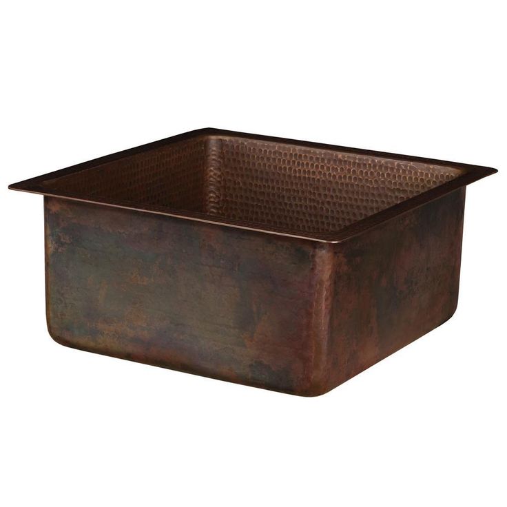 All-in-One Dual Mount Copper 16 in. Square Bar/Prep Sink with Faucet and Strainer Drain in Oil Rubbed Bronze