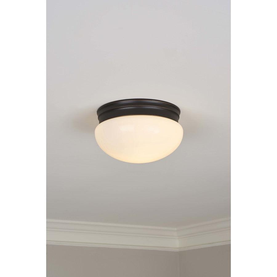 Project Source 9.25-in Brushed Nickel Traditional Flush Mount Light - Super Arbor