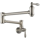 Delta Stainless 2-Handle Wall-Mount Pot Filler Handle Kitchen Faucet