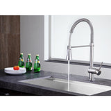 Carriage Single Handle Standard Kitchen Faucet in Brushed Nickel - Super Arbor