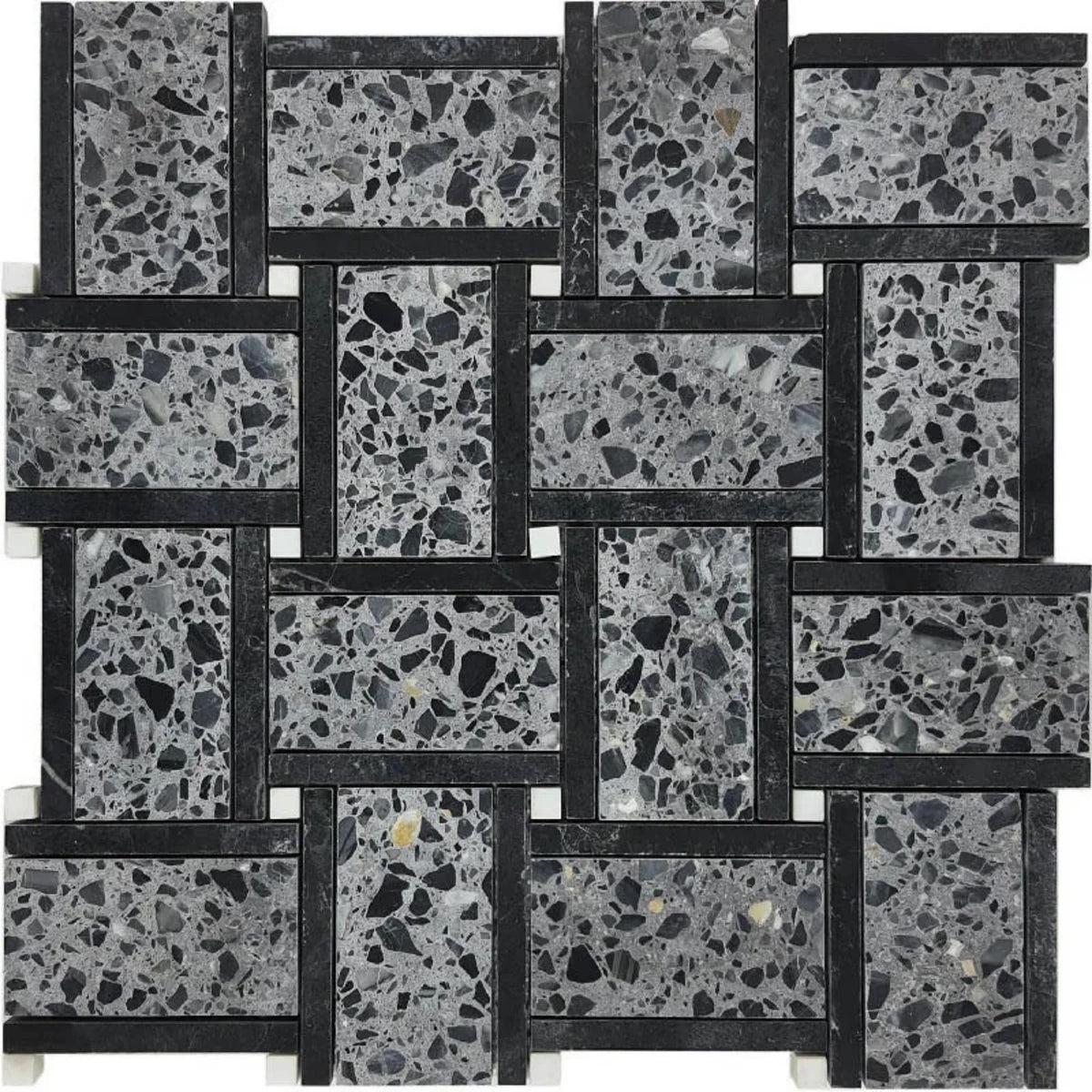 Apollo Tile Stellare Charcoal Gray, Black 12-in x 12-in Honed Natural stone Marble Mosaic Floor and Wall Tile product image