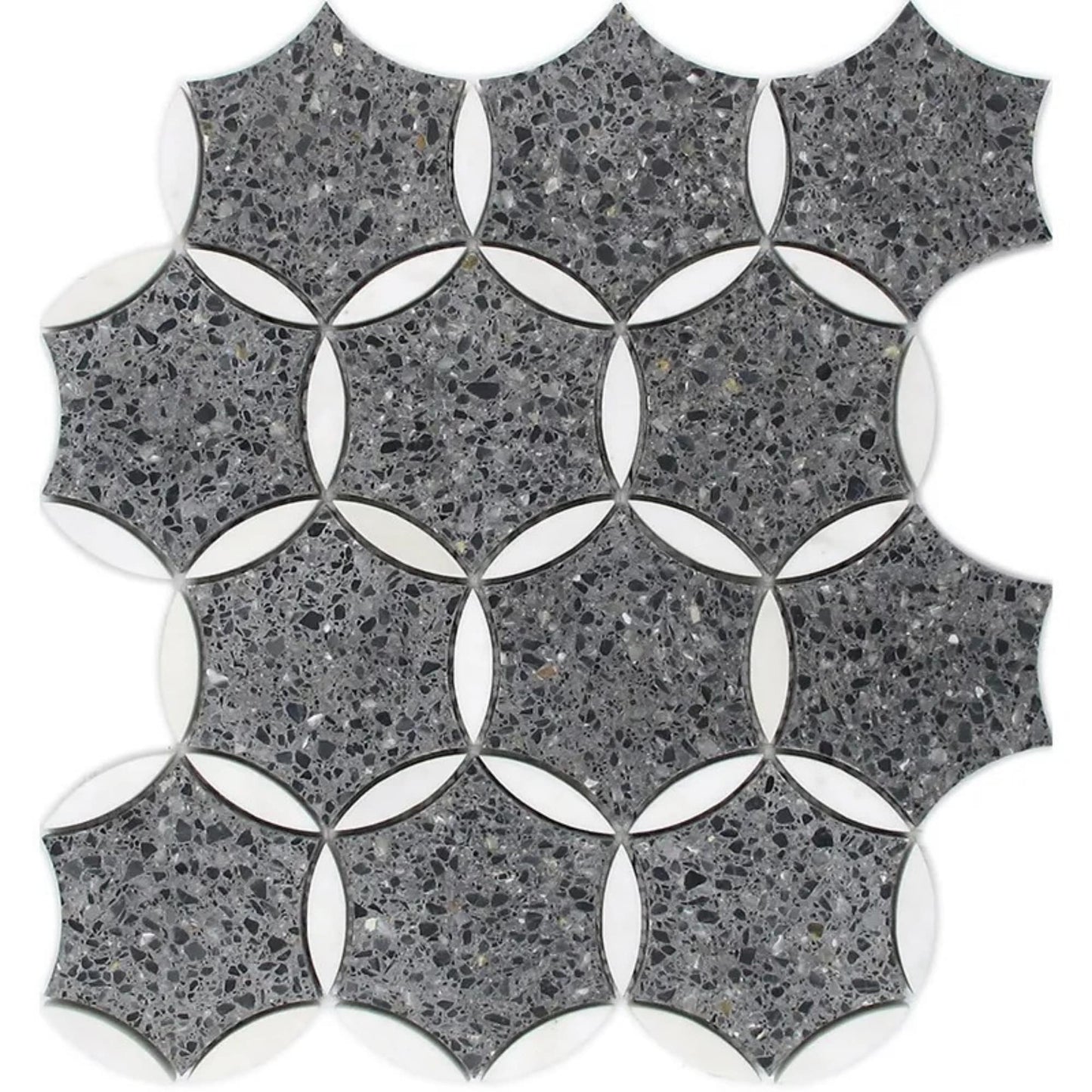 Apollo Tile Stellare Charcoal Gray, Black 12-in x 13-in Honed Natural stone Marble Mosaic Floor and Wall Tile product image