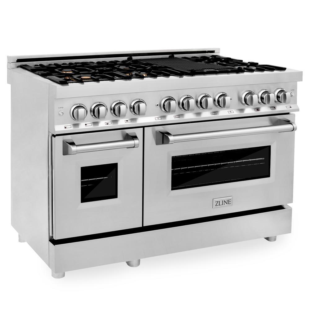 ZLINE 48 in. Professional Dual Fuel Range in Stainless Steel (RA48) - Super Arbor