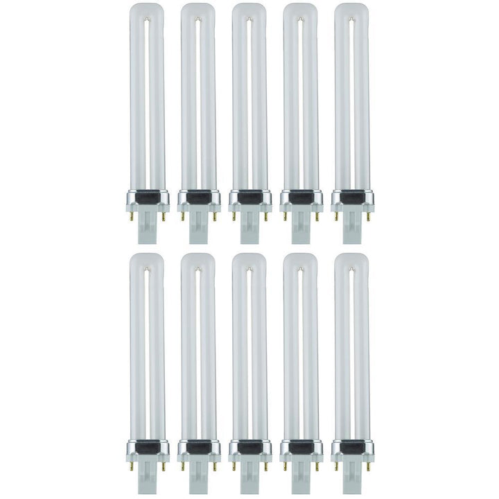 60-Watt Equivalent Twin Tube PL U-Shaped GX23 Base CFL Light Bulb in Soft White, 3000K (10-Pack) - Super Arbor