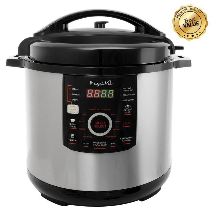 12 Qt. Black and Silver Electric Pressure Cooker with Automatic Shut-Off and Keep Warm Setting