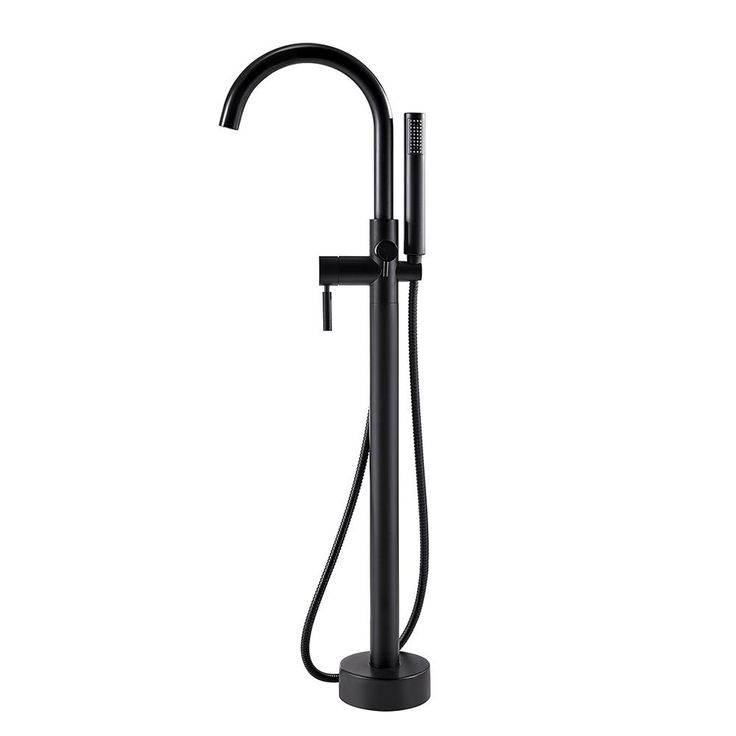 Athena Single-Handle Floor-Mounted Roman Tub Faucet with Hand Shower in Brushed Nickel