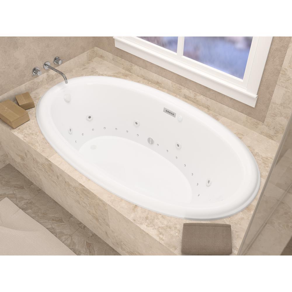 Topaz Diamond Series 70 in. Oval Drop-in Whirlpool and Air Bath Tub in White - Super Arbor