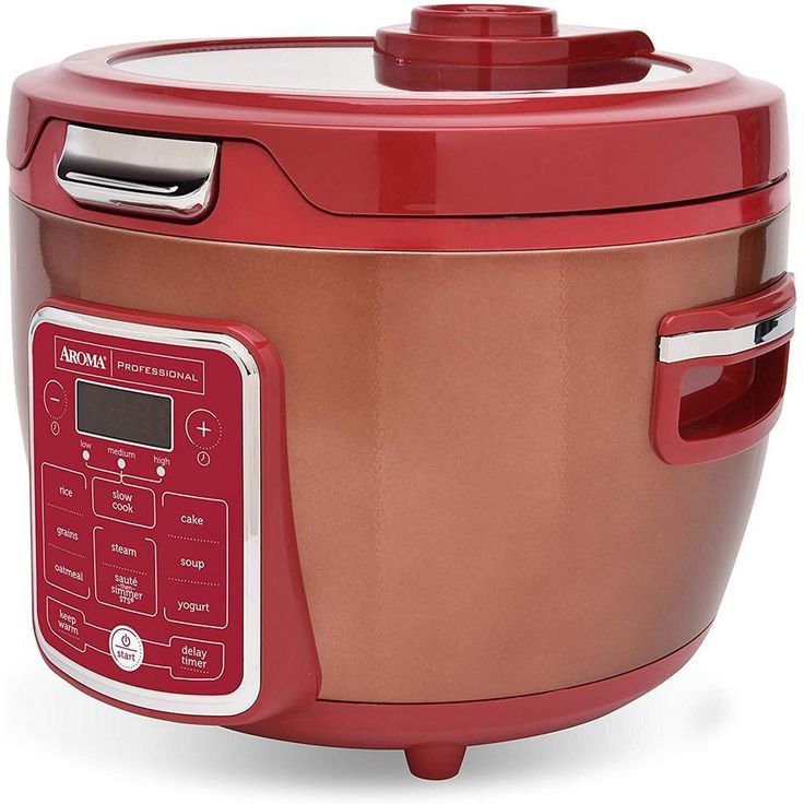 20-Cup Red Rice Cooker with Glass Lid