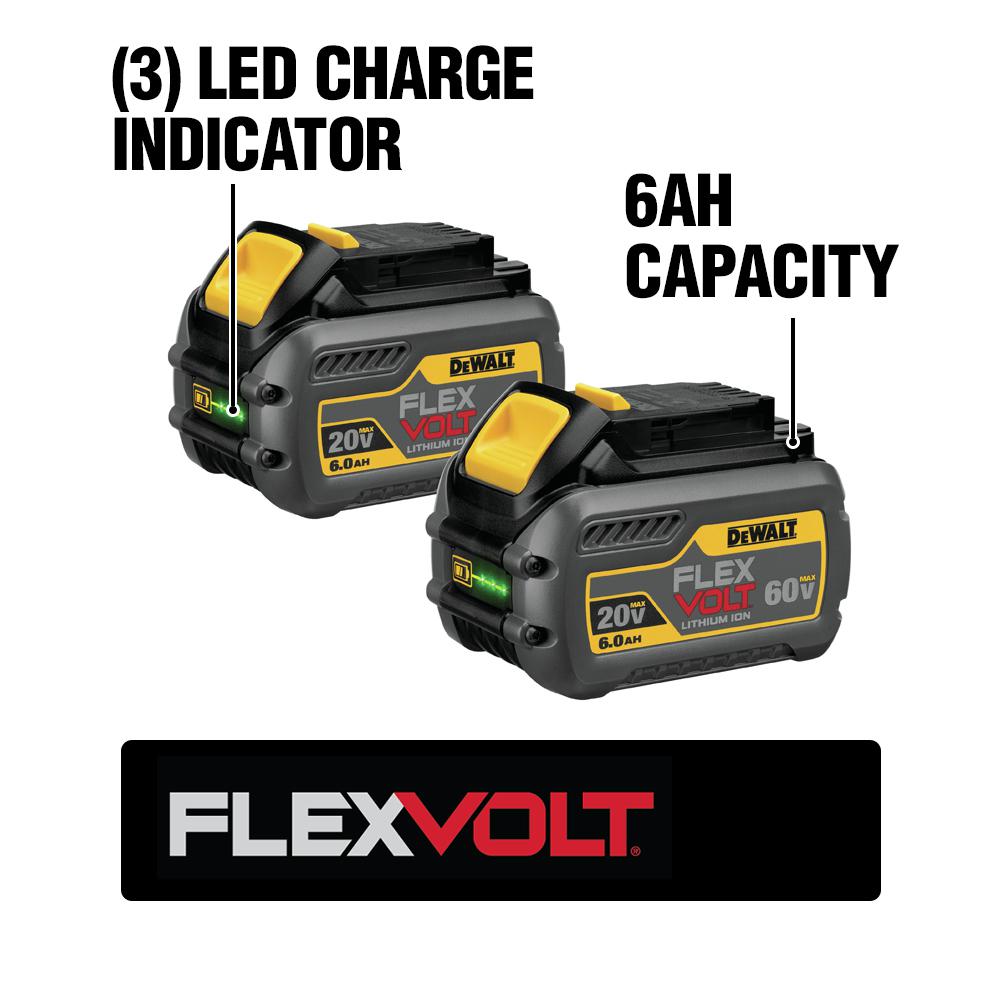 FLEXVOLT 60-Volt MAX Lithium-Ion Cordless Brushless Reciprocating Saw with (2) Batteries 2Ah, Charger and Bonus Battery