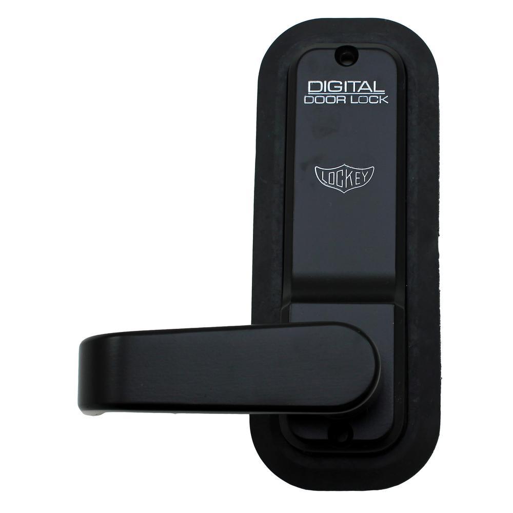 Jet Black Keyless Mechanical Passage Door Lever Lock Handle set - Super Arbor