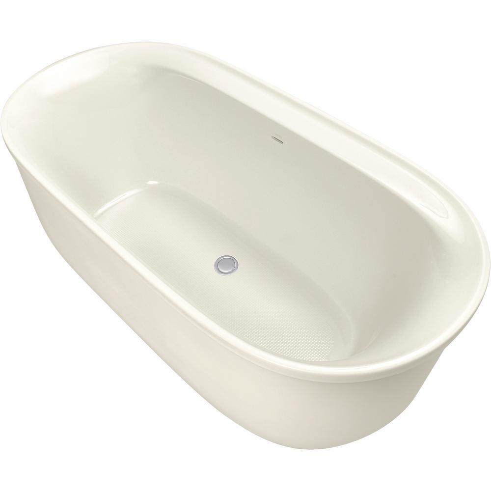 Spectacle 65.75 in. Acrylic Flatbottom Bathtub in White - Super Arbor