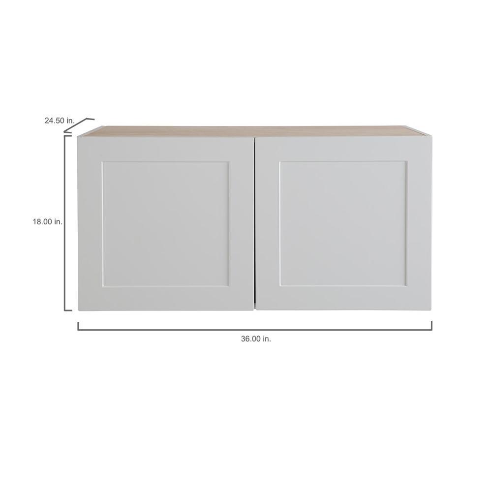 Cambridge Shaker Assembled 36x18x24.5 in. Refrigerator Wall Cabinet with 2 Soft Close Doors in White - Super Arbor