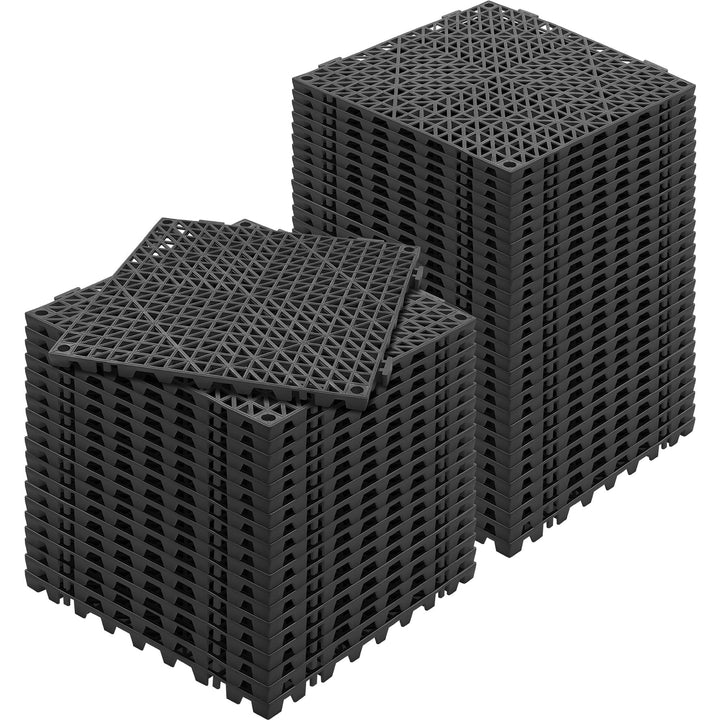 Angel Sar 50 Pcs Interlocking Tile 12Inches Drainage Tile with Soft PVC Non Slip Drainage Holes for Restroom Bathroom Kitchen Pool and Wet Areas product image
