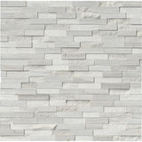 Arctic White 3D Ledger Panel 6 in. x 24 in. Honed Marble Wall Tile (10 cases / 60 sq. ft. / pallet) - Super Arbor
