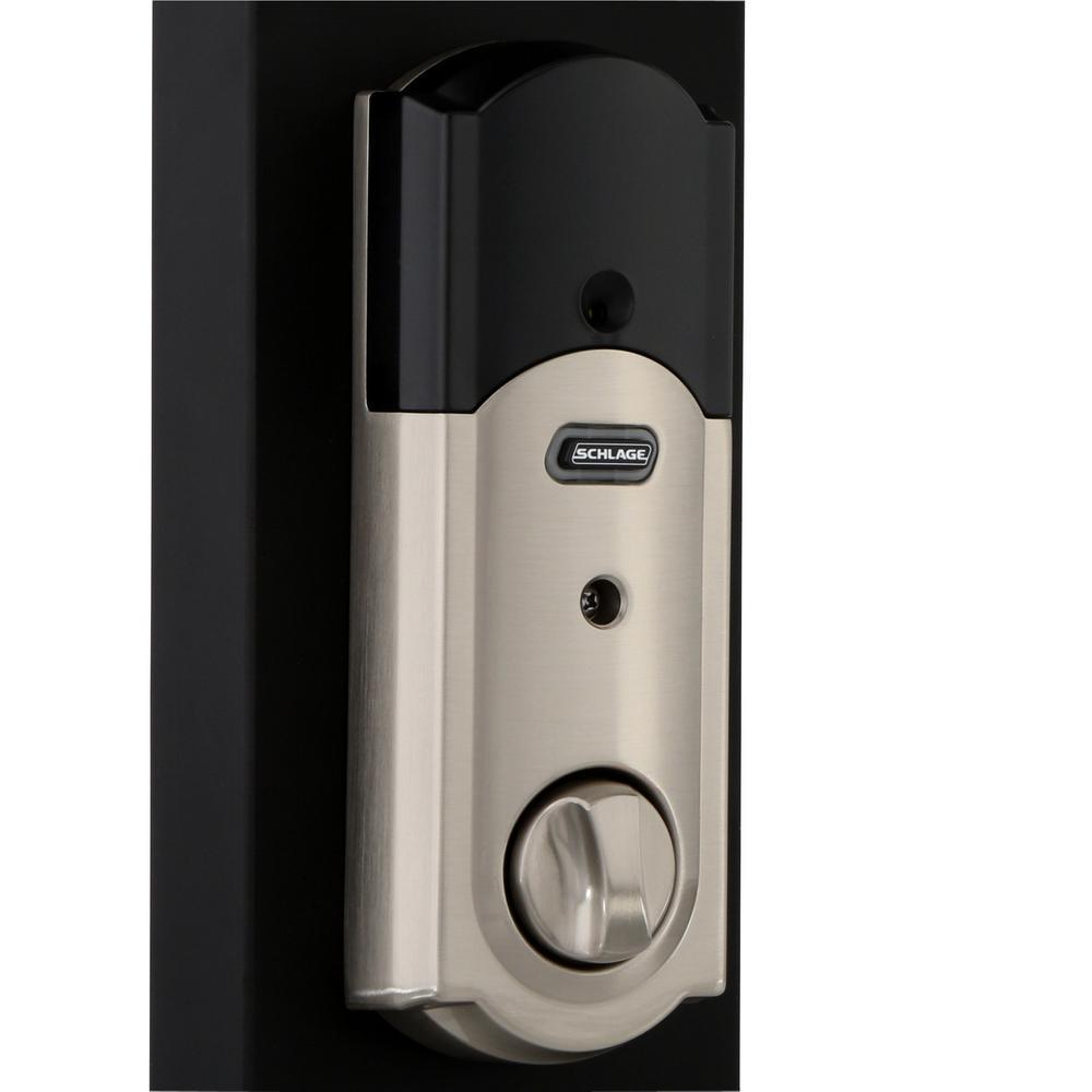 Sense Satin Nickel Camelot Trim Smart Deadbolt and Wi-fi Adapter Bundle - Super Arbor