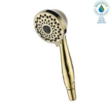 7-Spray 3.8 in. Single Wall Mount Handheld Shower Head in Polished Brass - Super Arbor