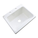 Kensington Drop-In Acrylic 25 in. 2-Hole Single Bowl Utility Sink in White - Super Arbor
