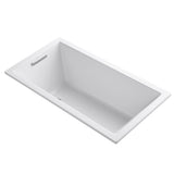 Underscore 60 in. x 32 in. Acrylic Drop-In Soaking Bathtub with Reversible Drain in White - Super Arbor