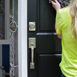 Capri Bright Chrome Single Cylinder Deadbolt Entry Door Handleset - Super Arbor