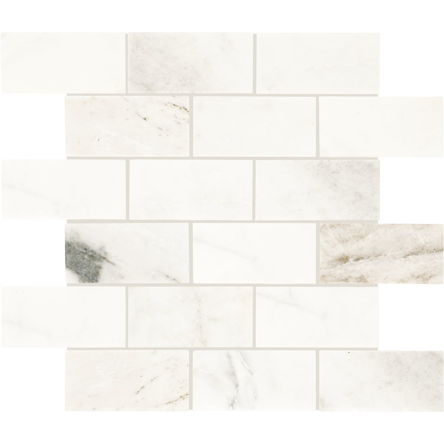 Daltile Genuine Stone White Ember 11-in x 13-in Honed Natural stone Marble Marble look Mosaic Floor and Wall Tile product image