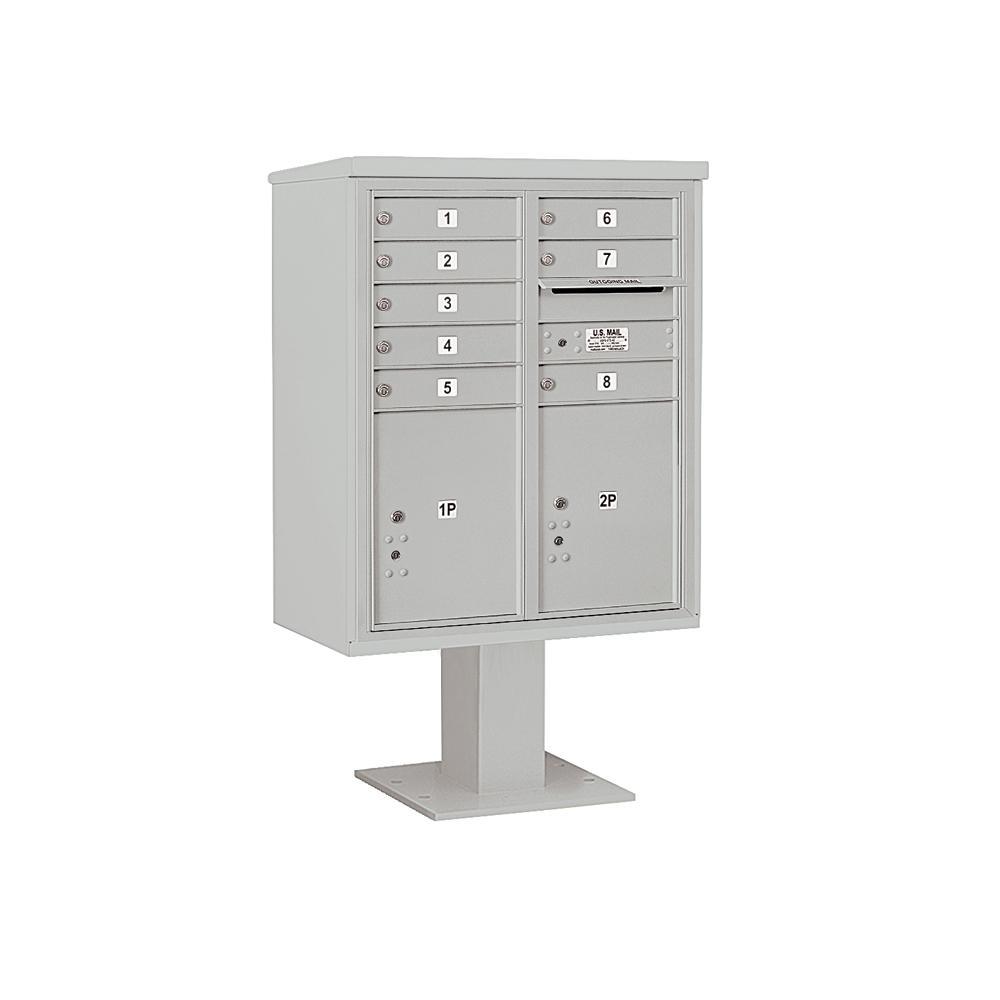 3400 Horizontal Series 8-Compartment 2-Parcel Locker Pedestal Mount Mailbox - Super Arbor