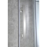Maia 36 in. x 72.80 in. Semi-Frameless Sliding Corner Shower Door in Chrome with 36 in. x 36 in. Base in White - Super Arbor